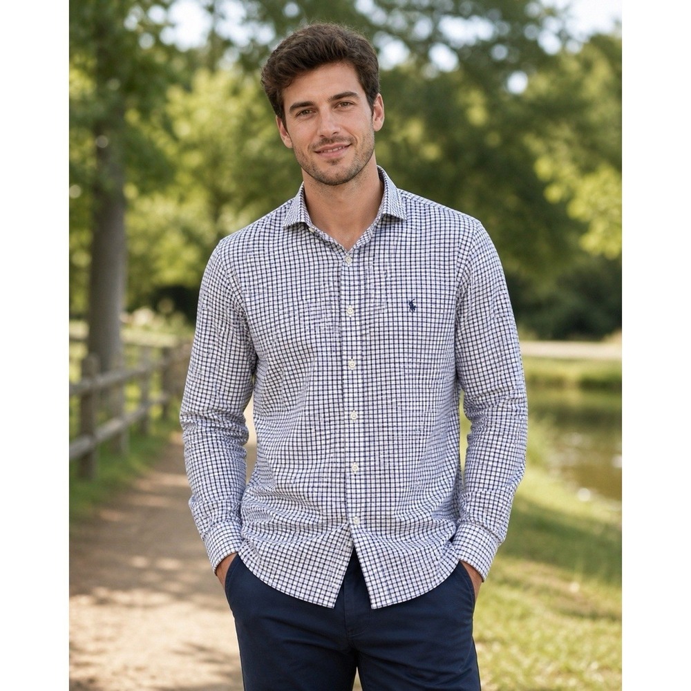 Polo Ralph Lauren Mens Plaid Button Down Shirt Long Sleeve Size Large Pony
